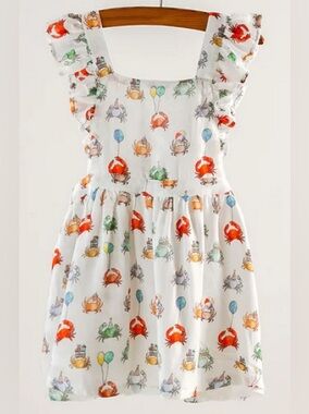 🦀🎈🧁 Nola Tawk Crabby Summer Dress Girls Toddler 3-4 Years from Maryland